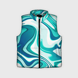 Детский жилет Кислотно синий белый мраморный фон, цвет: 3D-светло-серый