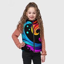 Детский жилет Joy wave - ai art fantasy, цвет: 3D-красный — фото 2