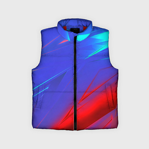 Детский жилет Неоновые полосы геометрия / 3D-Красный – фото 1