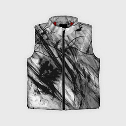 Детский жилет Серый абстрактный серо-черный шрих, цвет: 3D-красный