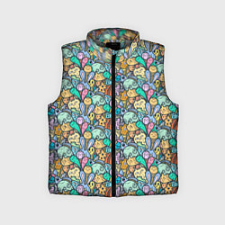 Детский жилет Животные и узоры, цвет: 3D-светло-серый