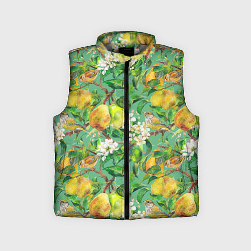 Детский жилет Груши и птицы / 3D-Светло-серый – фото 1