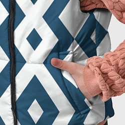 Детский жилет Геометрический узор ромб синий, цвет: 3D-красный — фото 2