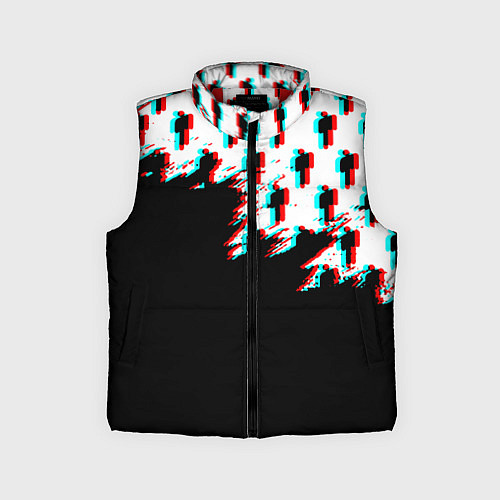 Детский жилет Billie Eilish pattern glitch / 3D-Красный – фото 1
