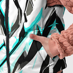 Детский жилет Чёрно-голубые агрессивные полосы на белом фоне, цвет: 3D-светло-серый — фото 2