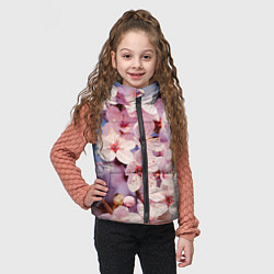 Детский жилет Цветущая сакура крупно, цвет: 3D-красный — фото 2