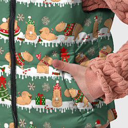 Детский жилет Много капибар на Новый год и Рождество, цвет: 3D-черный — фото 2