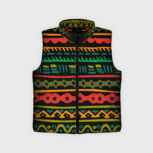Детский жилет Ethnic ornament on black / 3D-Красный – фото 1