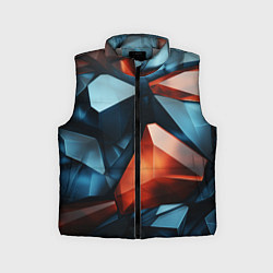 Детский жилет Синие и янтарные камни, цвет: 3D-светло-серый