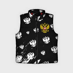 Детский жилет Герб РФ паттерн, цвет: 3D-красный
