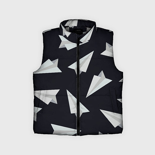 Детский жилет Белый бумажный самолётик - Телеграм / 3D-Светло-серый – фото 1