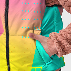 Детский жилет Неоновая геометрия градиент, цвет: 3D-красный — фото 2