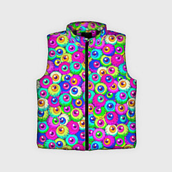 Детский жилет Глазные яблоки цветной паттерн, цвет: 3D-черный