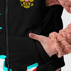 Детский жилет Герб текстура глитч, цвет: 3D-светло-серый — фото 2