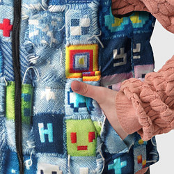 Детский жилет Minecraft значки на пэчворк, цвет: 3D-красный — фото 2