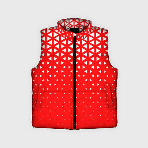 Детский жилет Геометрический градиент - красно-белый / 3D-Красный – фото 1