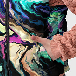 Детский жилет Абстракция смесь красок сине-зелёный, цвет: 3D-черный — фото 2