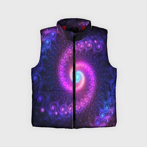Детский жилет Фрактальный неон / 3D-Красный – фото 1