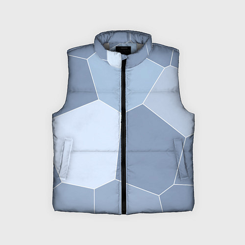 Детский жилет Стальной голубой крупная мозаика / 3D-Светло-серый – фото 1