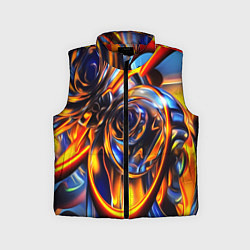 Детский жилет Жидкие краски фрактал, цвет: 3D-красный