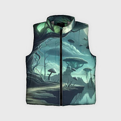 Детский жилет Сказочный грибной лес на похожей планете - фантази, цвет: 3D-светло-серый