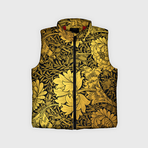 Детский жилет Золотые подсолнухи / 3D-Красный – фото 1