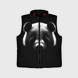 Детский жилет Панда на черном фоне, цвет: 3D-красный