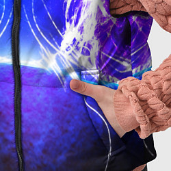 Детский жилет Неоновый шторм текстура, цвет: 3D-светло-серый — фото 2