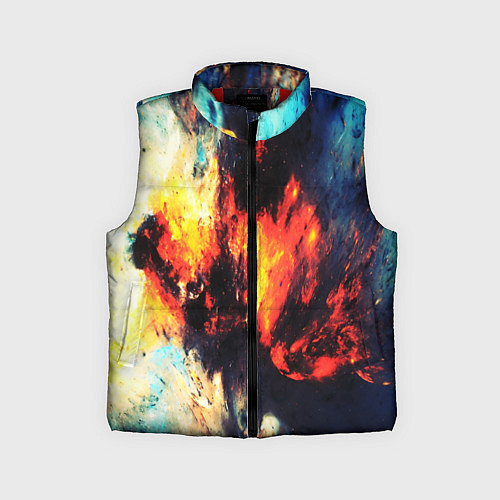Детский жилет Абстрактный космос текстура / 3D-Красный – фото 1