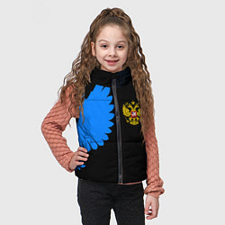 Детский жилет Герб РФ синий, цвет: 3D-черный — фото 2