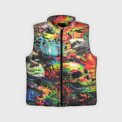 Детский жилет Кислотные рисунки психоделика, цвет: 3D-красный