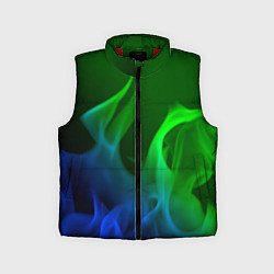 Детский жилет Столкновение огней синий и зелёный, цвет: 3D-красный