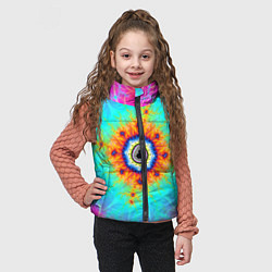 Детский жилет Неоновый фрактальный узор психоделика, цвет: 3D-красный — фото 2