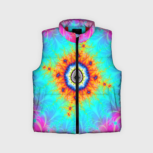 Детский жилет Неоновый фрактальный узор психоделика / 3D-Красный – фото 1