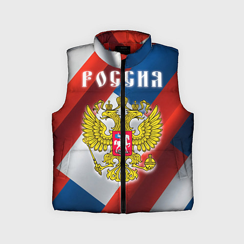 Детский жилет Цвета флага России, паттерн / 3D-Красный – фото 1