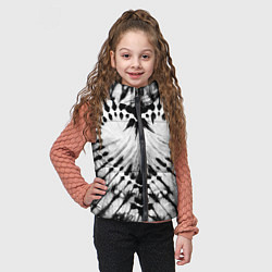 Детский жилет Абстрактное сердце - черно-белый тай-дай, цвет: 3D-красный — фото 2