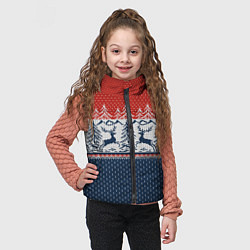Детский жилет Новогодний вязаный узор, цвет: 3D-красный — фото 2