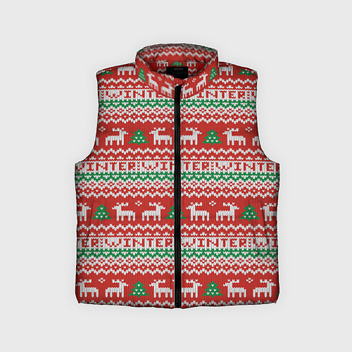 Детский жилет Deer christmas pattern / 3D-Красный – фото 1