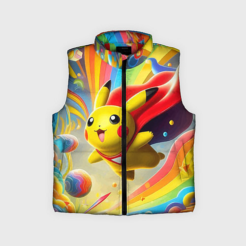 Детский жилет Super Pikachu - ai art fantasy / 3D-Красный – фото 1