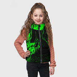 Детский жилет Зелёная энергия на чёрном фоне, цвет: 3D-черный — фото 2