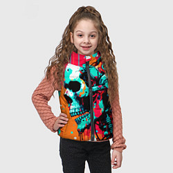 Детский жилет Cyber skull sketch - ai art fantasy, цвет: 3D-черный — фото 2