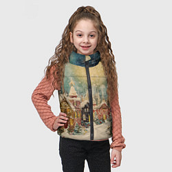 Детский жилет Милый новогодний городок, цвет: 3D-светло-серый — фото 2