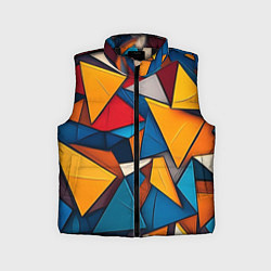 Детский жилет Разноцветные треугольники, цвет: 3D-черный