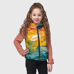 Детский жилет Хаотичный цветные мазки краски, цвет: 3D-светло-серый — фото 2