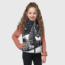 Детский жилет Новый год в черно-белом стиле, цвет: 3D-черный — фото 2