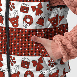 Детский жилет Новогодний паттерн, цвет: 3D-красный — фото 2