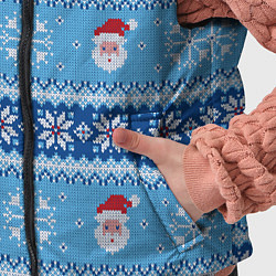 Детский жилет Вязаный новогодний узор с Дедом Морозом, цвет: 3D-черный — фото 2