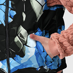 Детский жилет Чёрные линии на чёрно-синем фоне, цвет: 3D-красный — фото 2