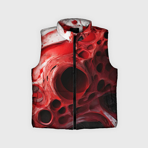 Детский жилет Красно-белая абстрактная структура / 3D-Красный – фото 1