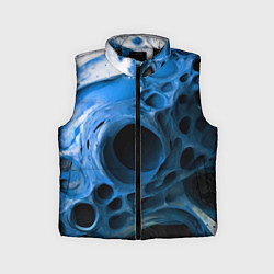 Детский жилет Сине-белая абстрактная структура, цвет: 3D-черный